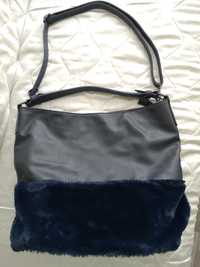 Nowa elegancka torba duża  a4, mejska niebieska granatowa z p