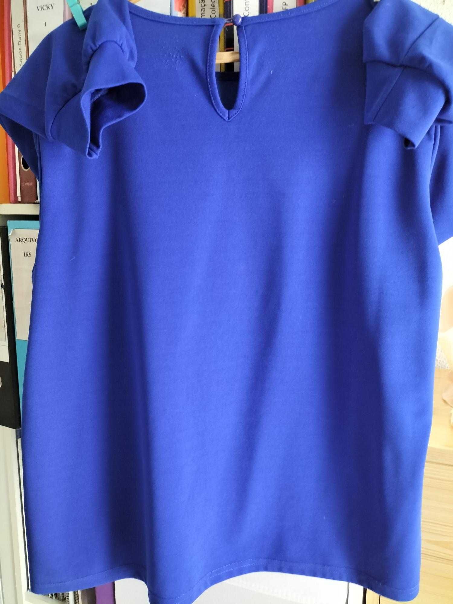 Blusa Azul Real cintada