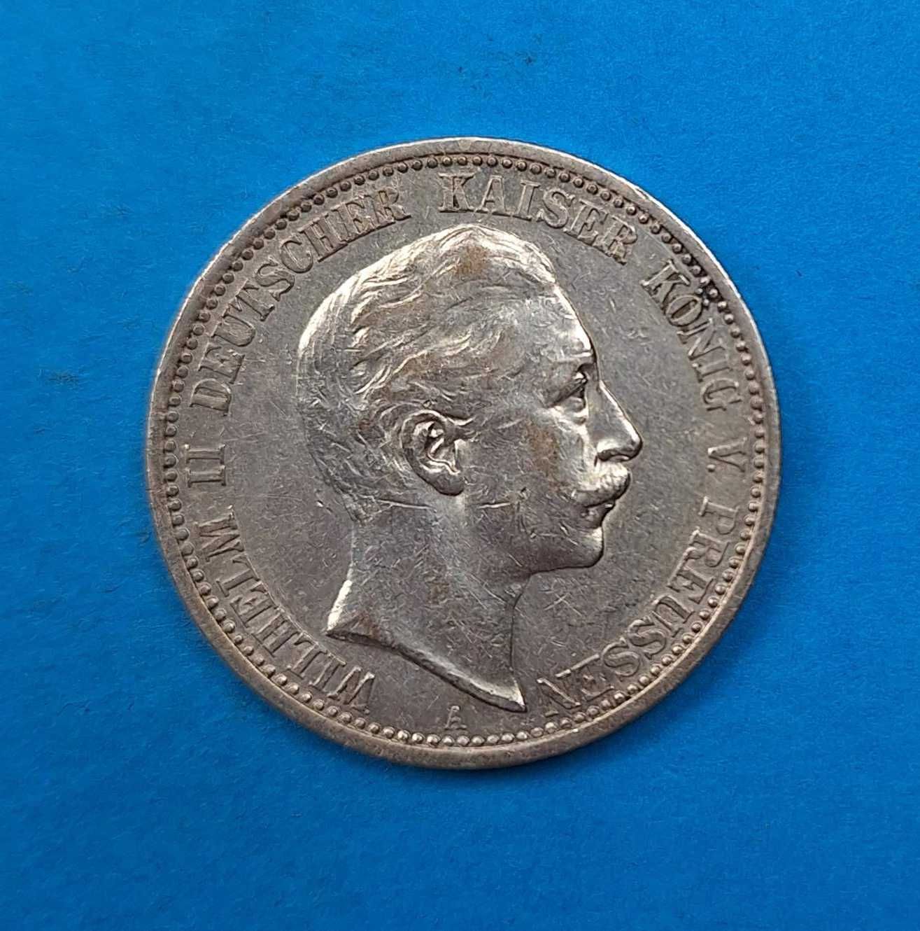Niemcy Cesarstwo, Prusy 2 marki 1906, Wilhelm II, bdb stan, Ag 0,900
