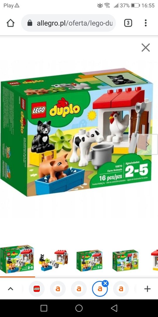 Klocki duplo, duża ilość, 9 zestawów