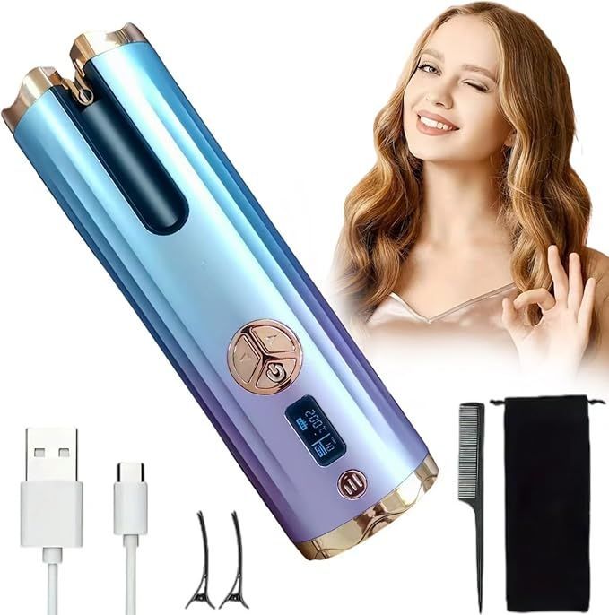 Emebay Bezprzewodowa Automatyczna Lokówka 5000Mah Lcd 6 Temp.