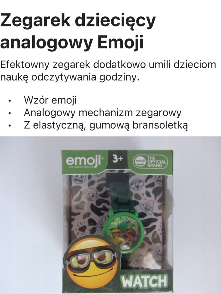 Zegarek dziecięcy analogowy Emoji