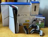 Zestaw Sony PlayStation 5 Slim, 2xDualSense, stacja ładowania, EA FC25
