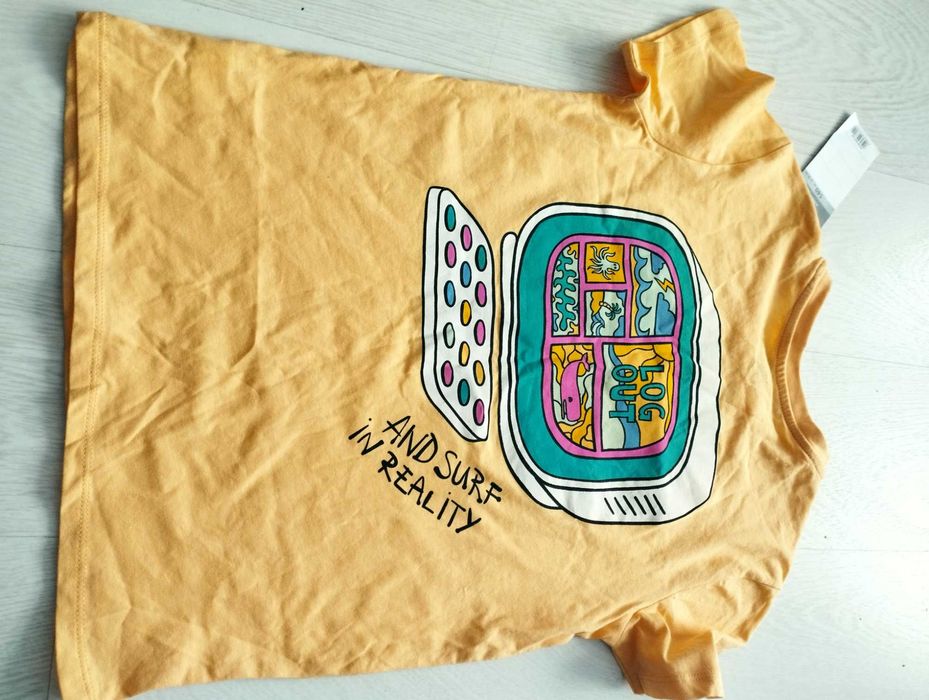 Żółty t-shirt Sinsay r. 140 z metką