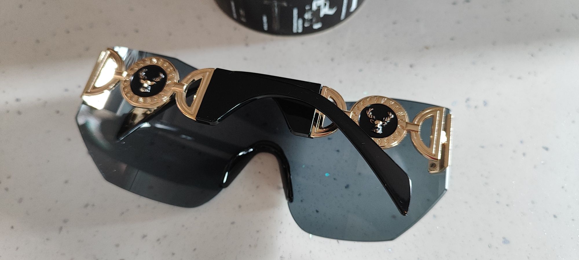 Hit Matrix okulary przeciwsłoneczne oversize gogle czarne Unisex