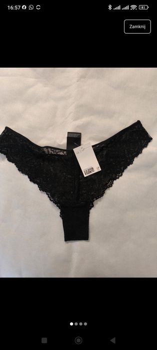 Czarne koronkowe majtki, H&M