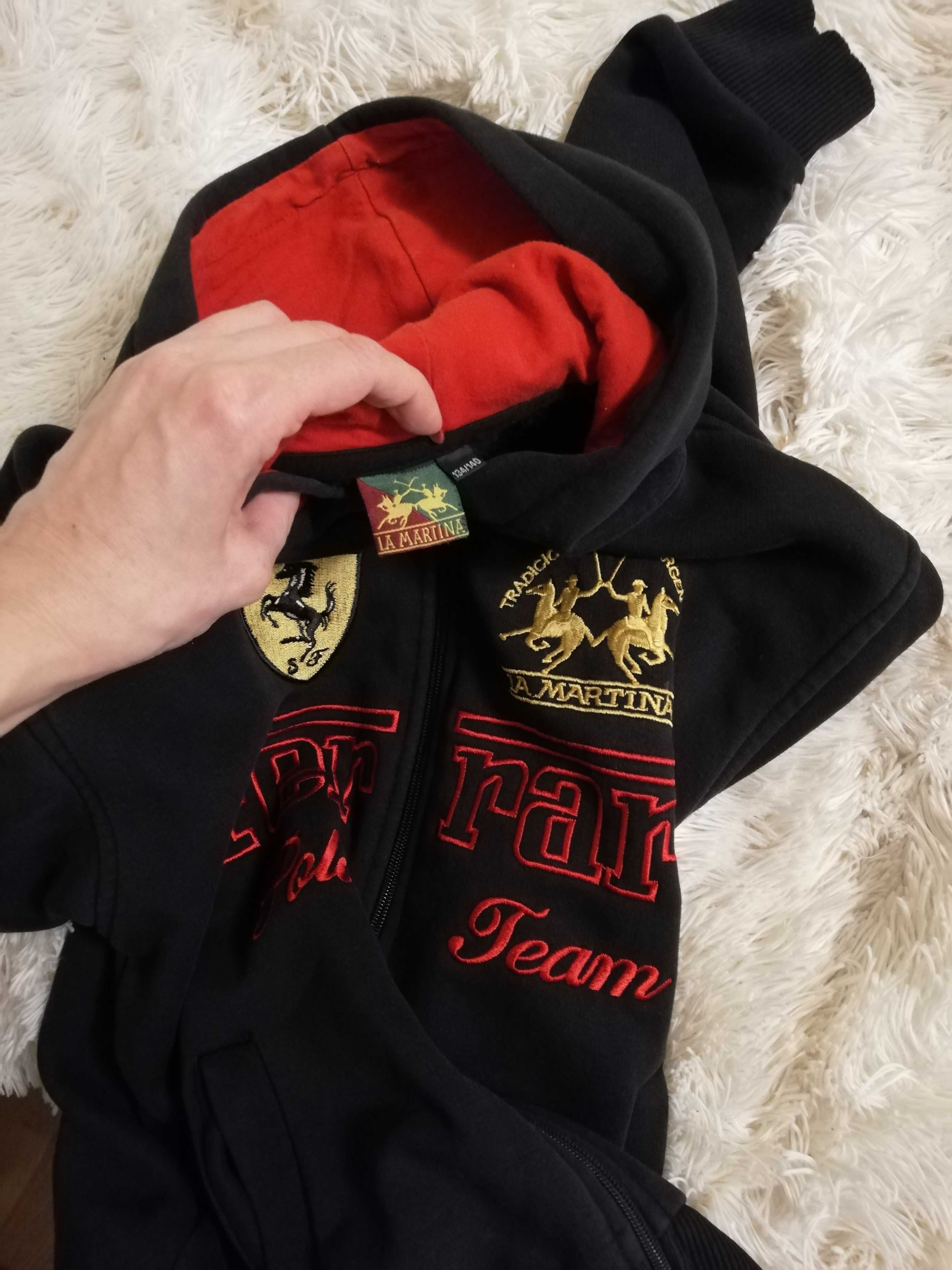 bluza Ferrari La Martina 134 140 czarna z kapturem