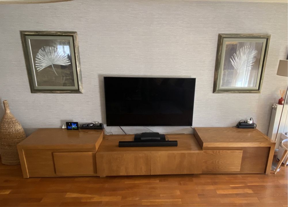 Conjunto móveis sala em madeira de carvalho