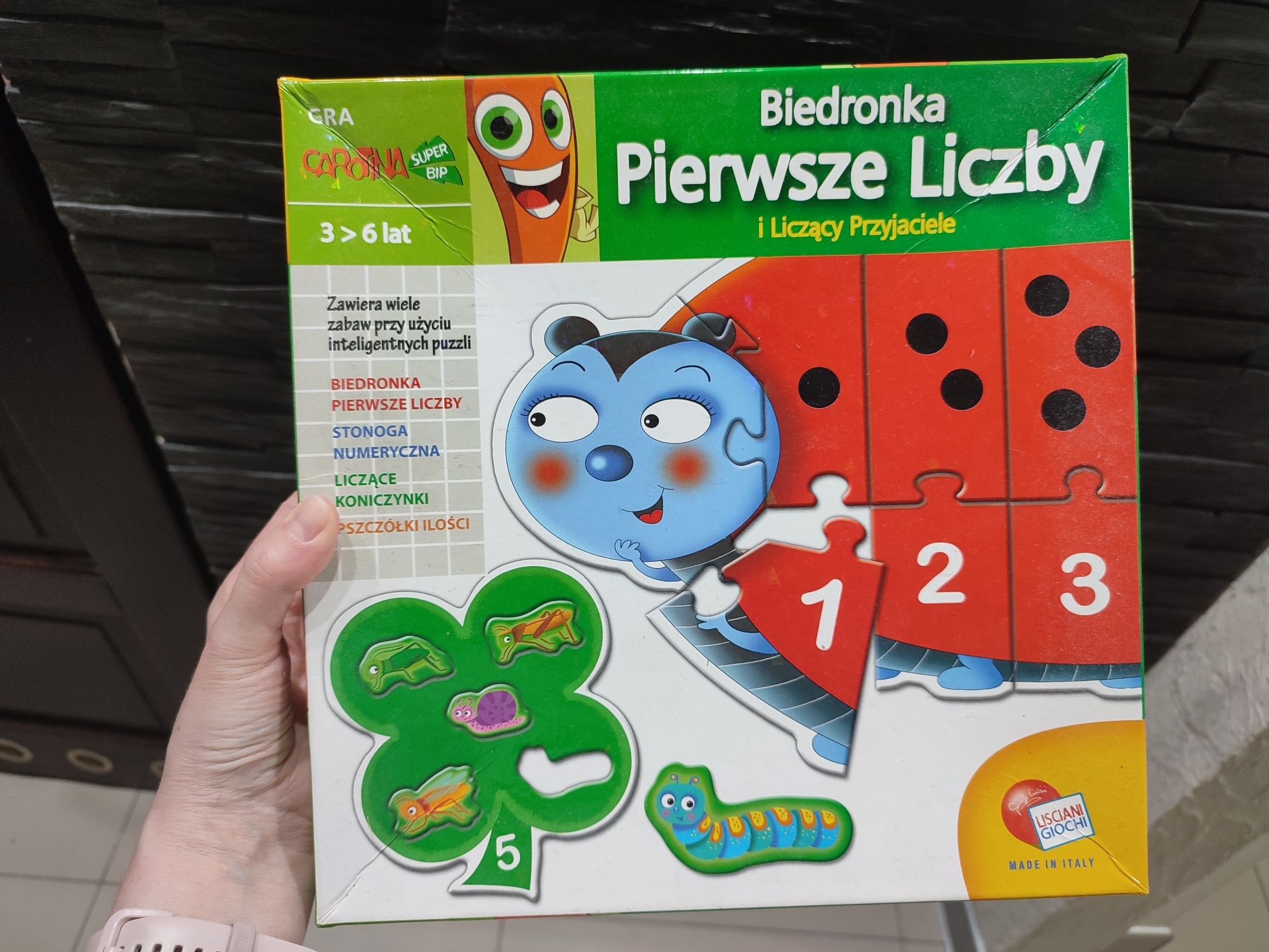 Pierwsze liczby Lisciani nauka liczenia gra edukacyjna puzzle cyfry