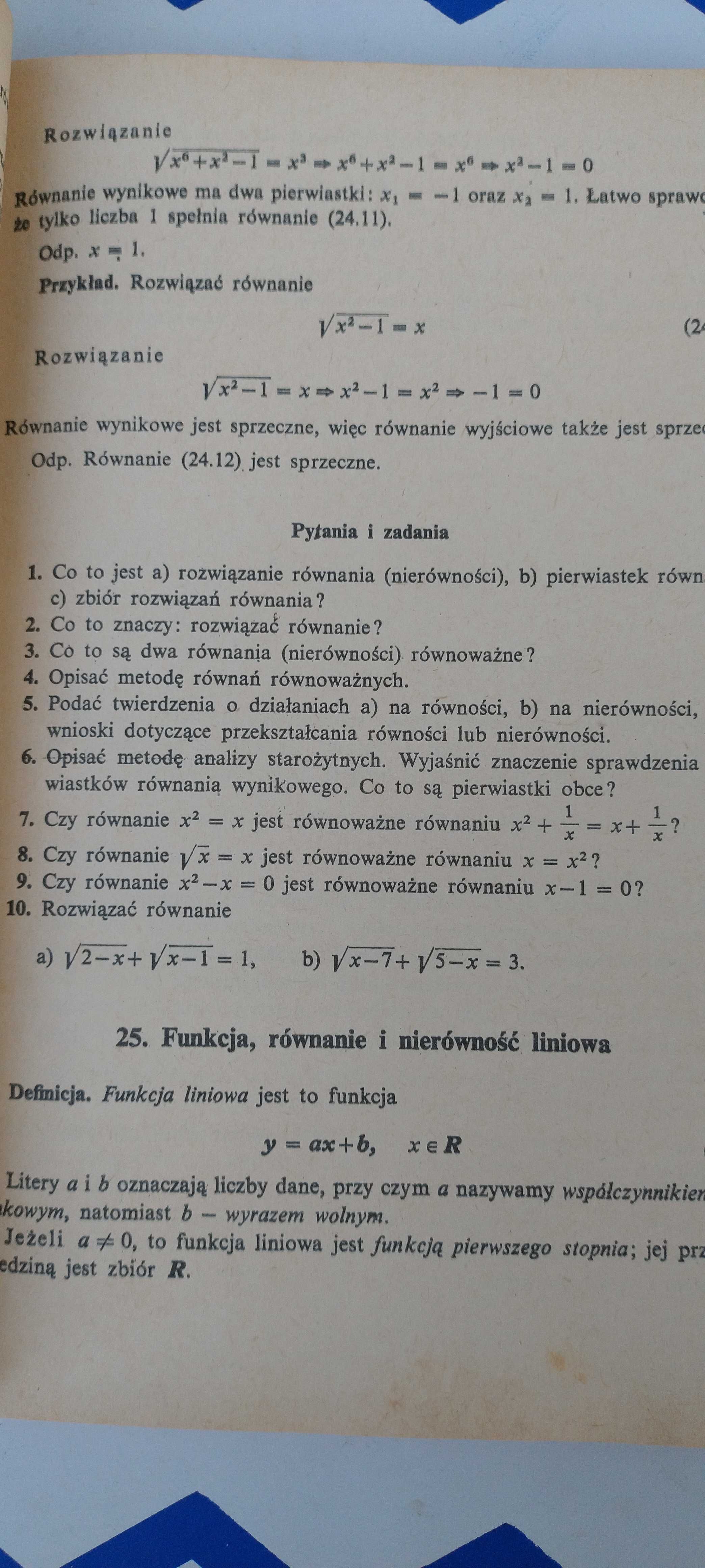 Matematyka R. Leitner , W Żakowski .