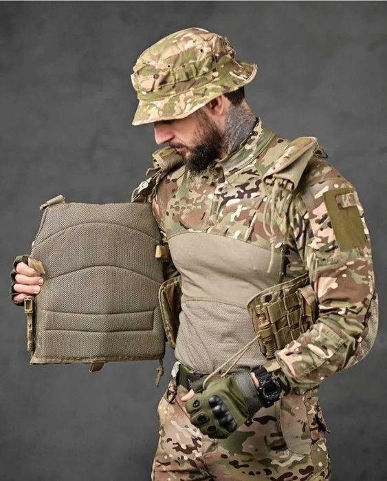 Плитоноска Бронежилет с подсумками Single Sword пиксель 4 точки сброса