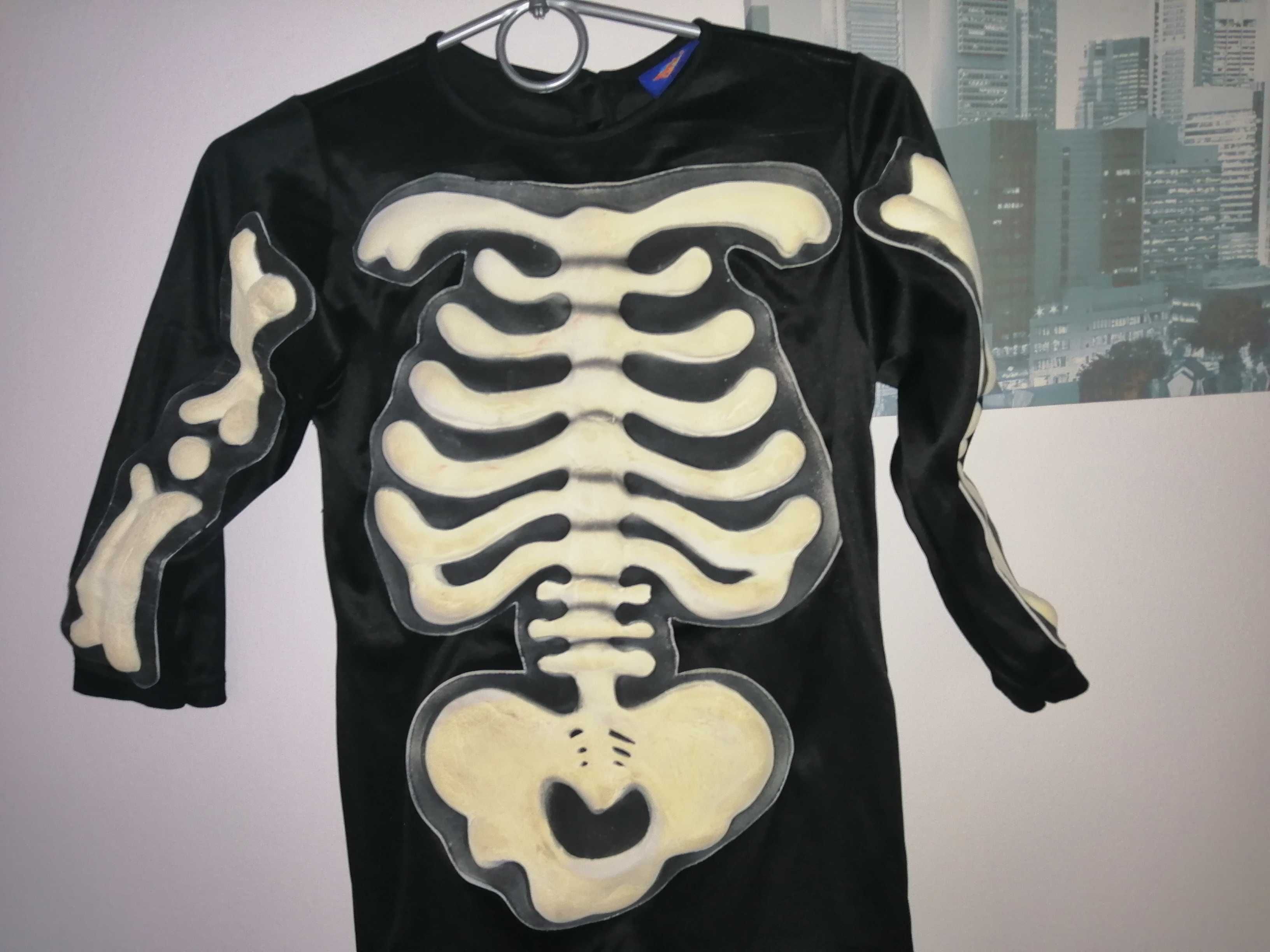 Kościotrup zombie kości szkielet przebranie kostium strój r. 116 cm