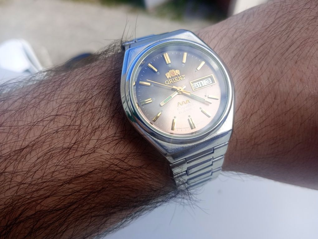 Przypalany RÓŻ zegarek orient crystal japoński ni seiko certina omega