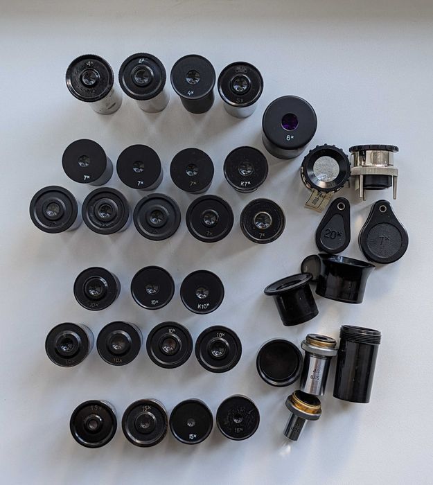 Продам окуляри, обьективи, лінзи для мікроскопа, лупа ювелірна СССР