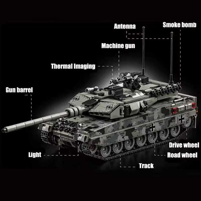 Конструктор Танк Leopard 2a7. 1009 деталей.
