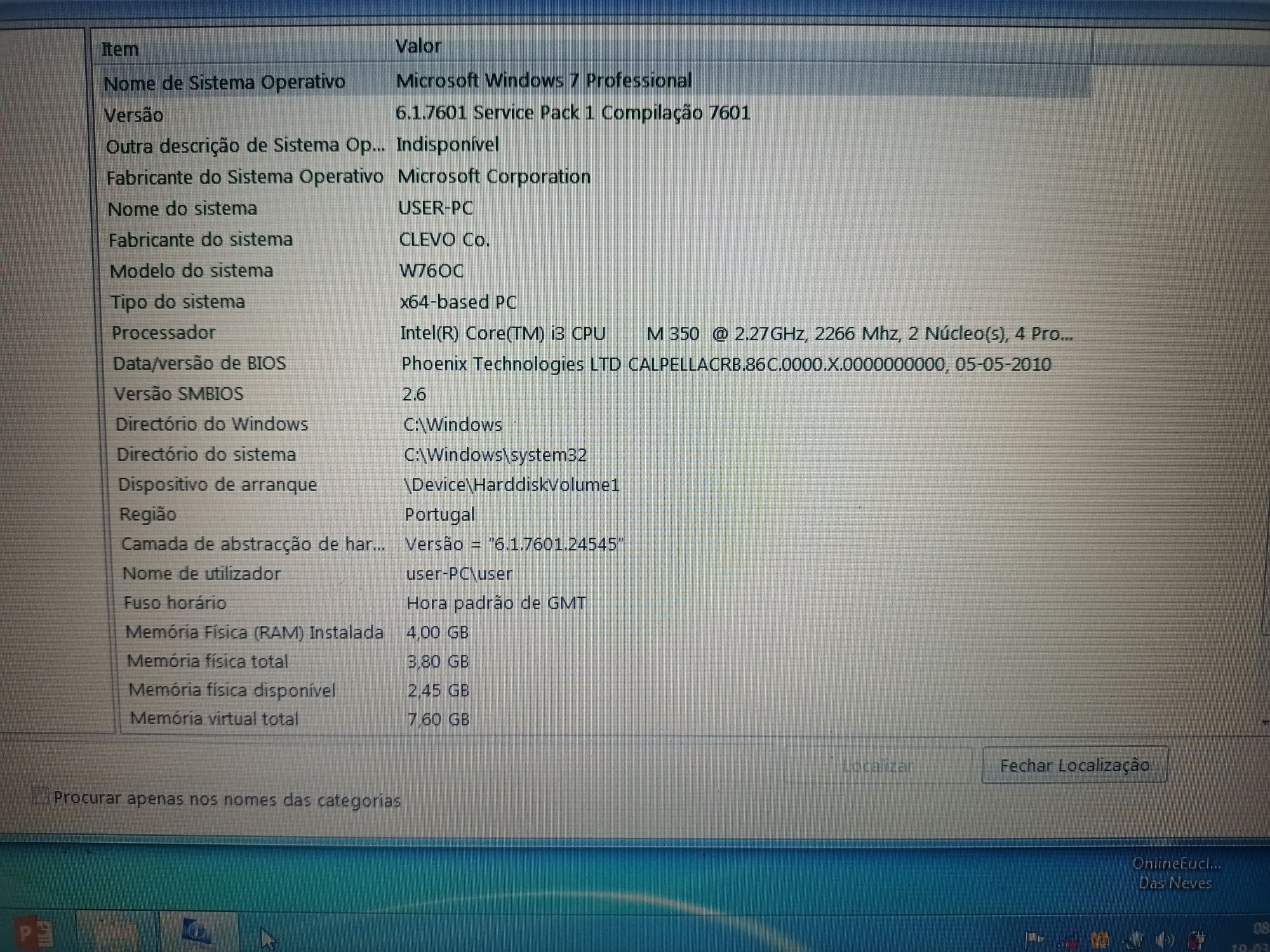 Laptop Insys intel core i3 window 7