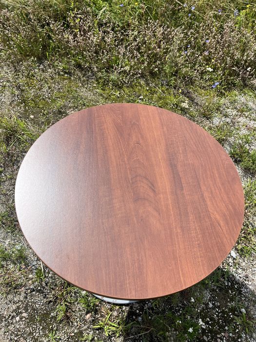 Dwa stoły stół stoliki stolik dreniany okrągły srebrny