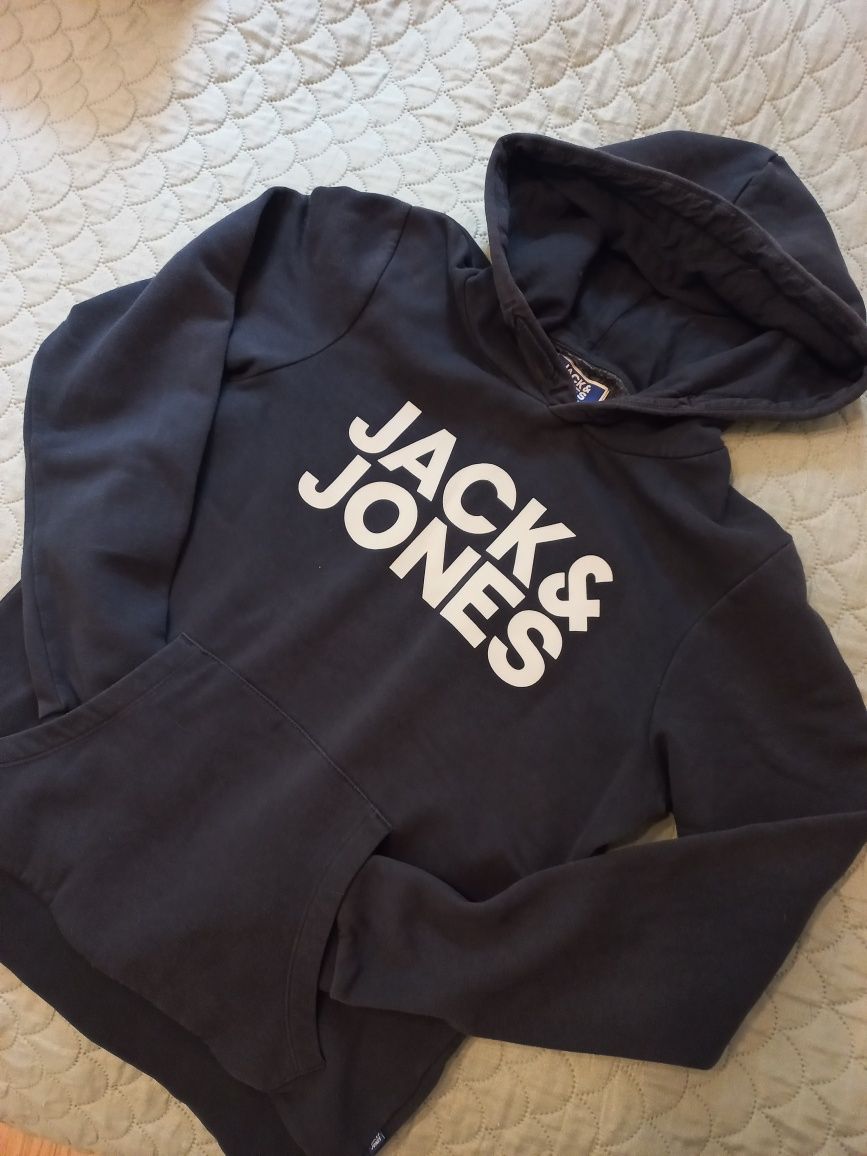 Bluza młodzieżowa z kapturem Jack&Jones, kangurka, hoodie, r. 158-164
