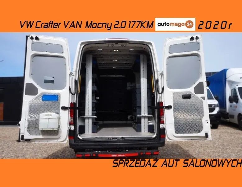 Volkswagen CRAFTER MOC177KM WZMOCNIONY DMC3.5t. HAK-3t. SORTIMO ZABUDOWA INST.230V DRZWI 270&#039;  Ogrzewanie Webasto Wentylacja+ nast. dat i czasu pracy! osłona silnika