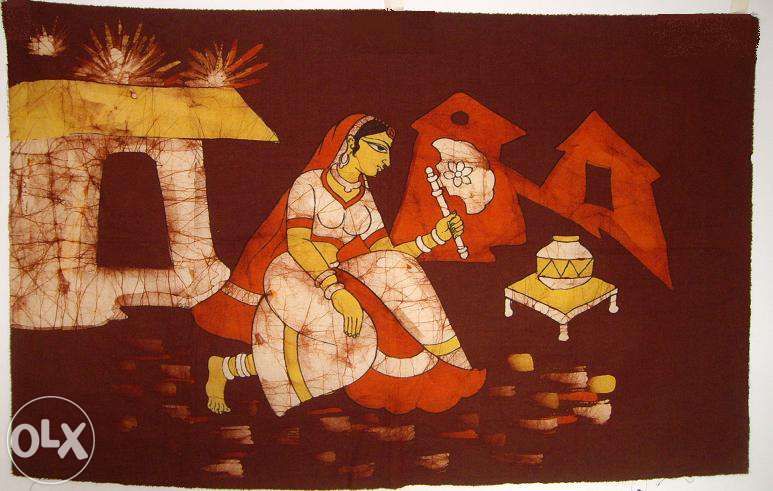 Batik indiano sobre algodão