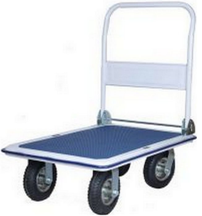 Carro de Transporte Plataforma dobrável 300Kg Roda pneumática 125mm