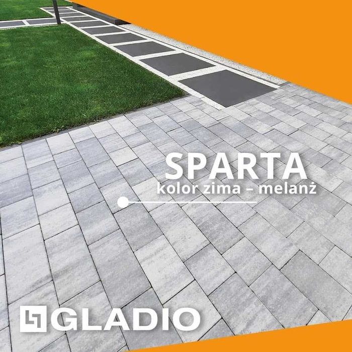 Kostka brukowa SPARTA Gladio 6 cm melanże zima nero