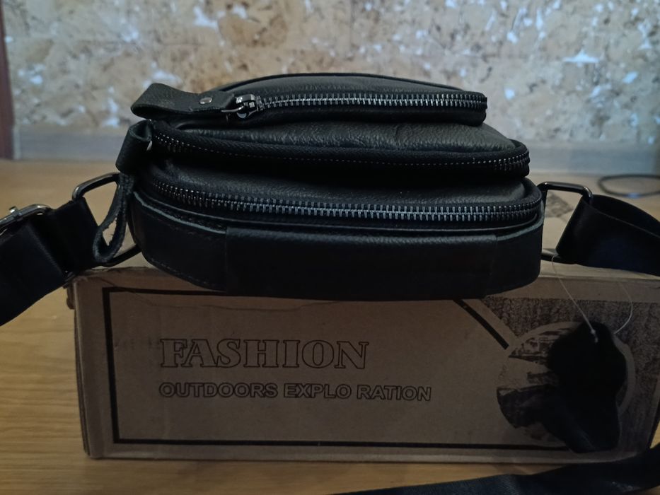 Сумка нового дизайну для чоловіків LAOSHIZI LUOSEN з натуральної шкір