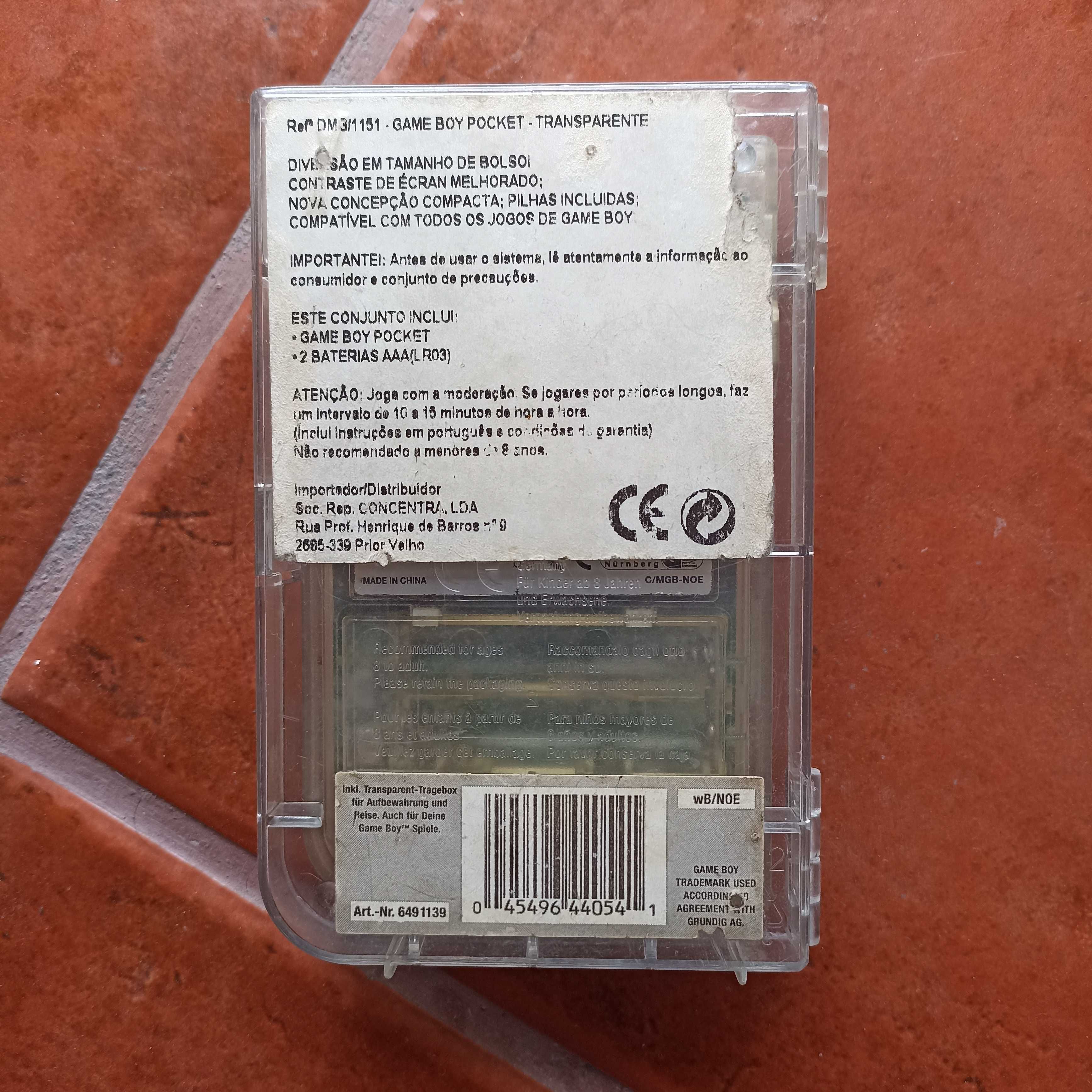 Game Boy Pocket Transparente com Caixa Original