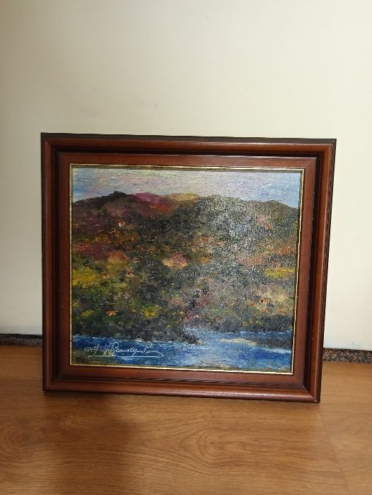 3 Quadros oleo 1 guache originais Alfredo R Ayres Pereira