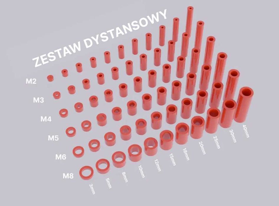 Zestaw Dystansowy Druk 3D PLA M2-M8 Elektronika Robotyka DIY (od 1 zł)