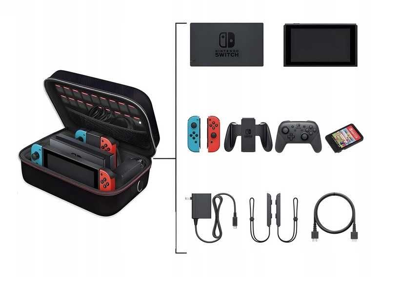 Twardy Futerał Etui duży Pokrowiec do Nintendo Switch OLED *Video-Play