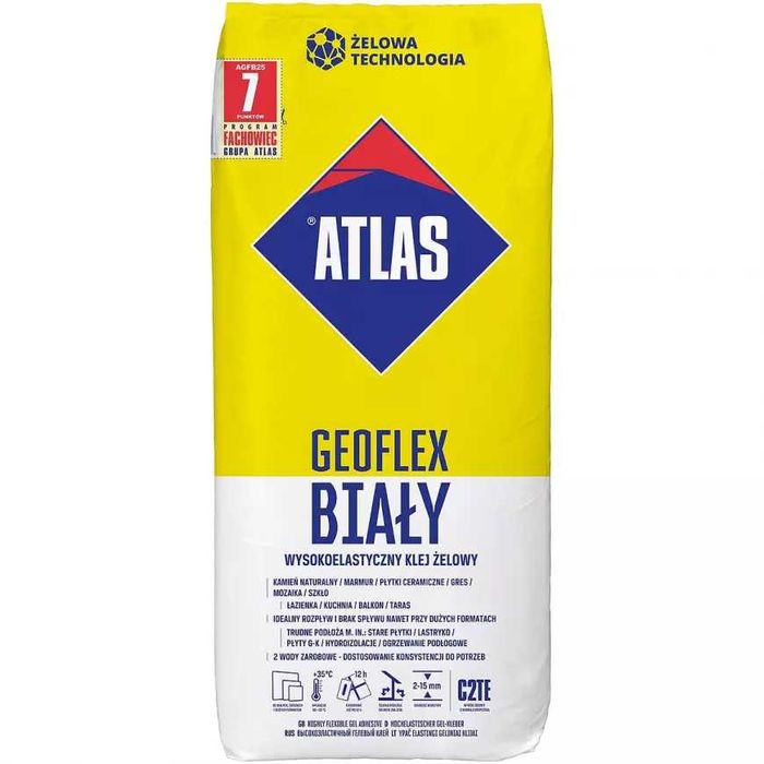 Atlas Geoflex biały 25 kg –klej do płytek – 50 zł