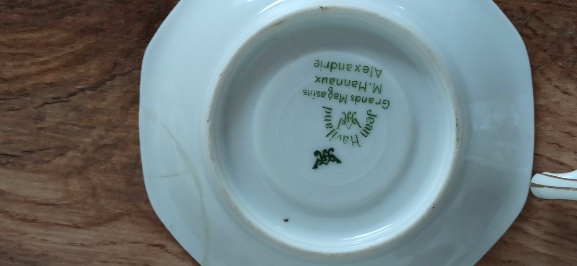 Stara Porcelanowa filiżanka z talerzykiem Jean Haviland Alexandrie