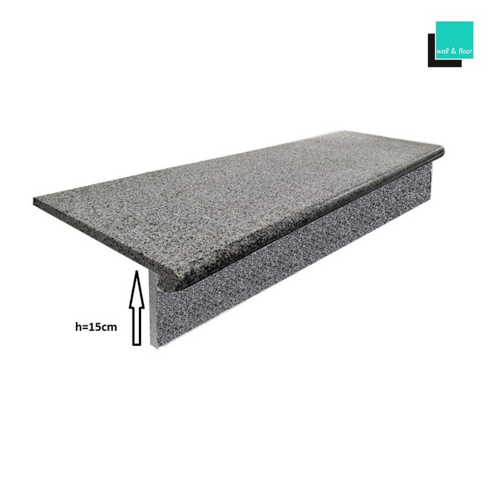 Zestaw Stopnica Podstopień Granitowy Dark Grey G654 New Bullnose Taras