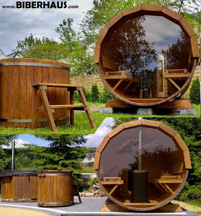 SAUNA Ogrodowa 300 cm + OKNO 100% + GRATIS Beczka 500L + Akcesoria