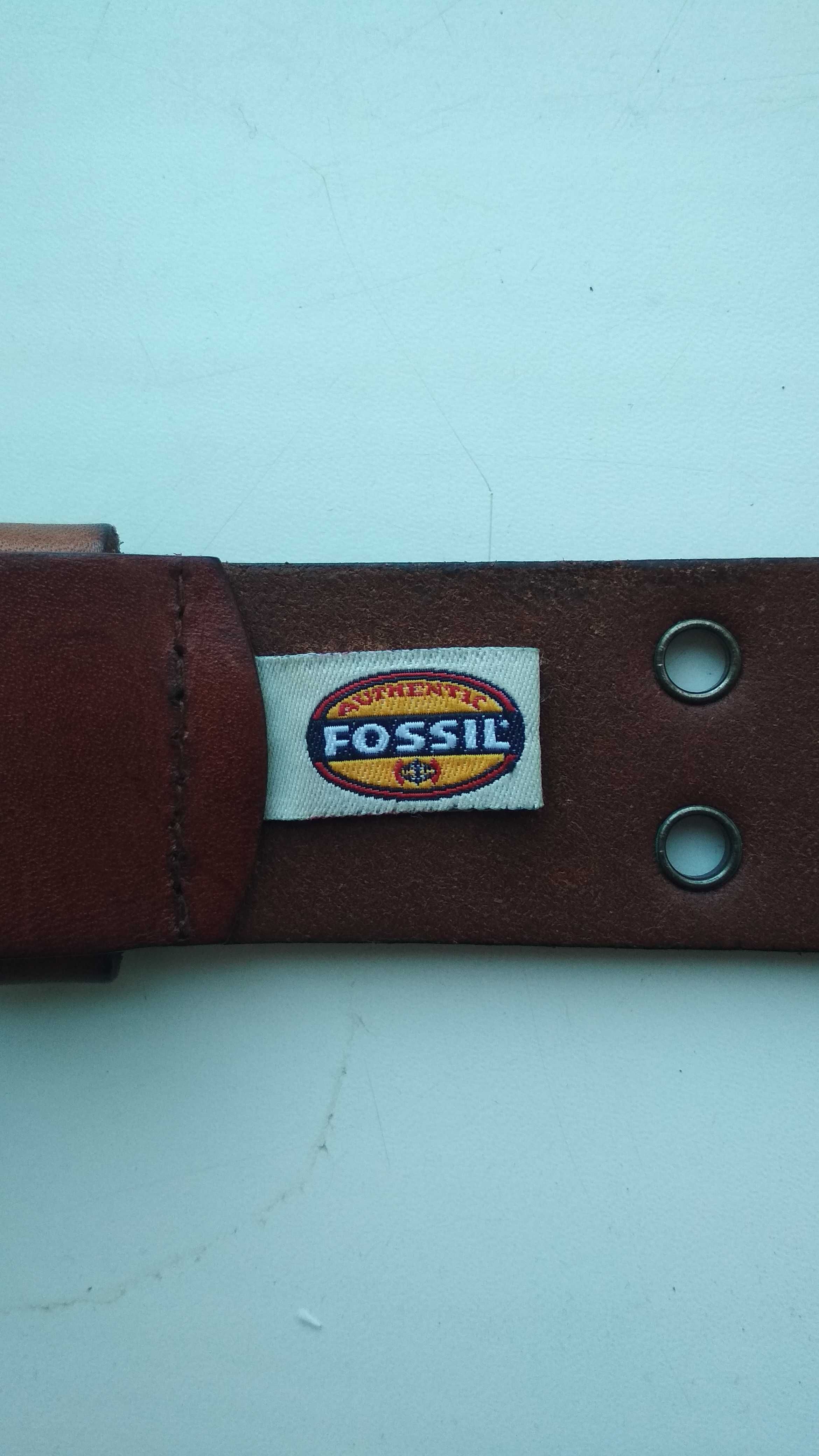 Винтажный кожаный ремень пояс Fossil очень редкий Made in USA