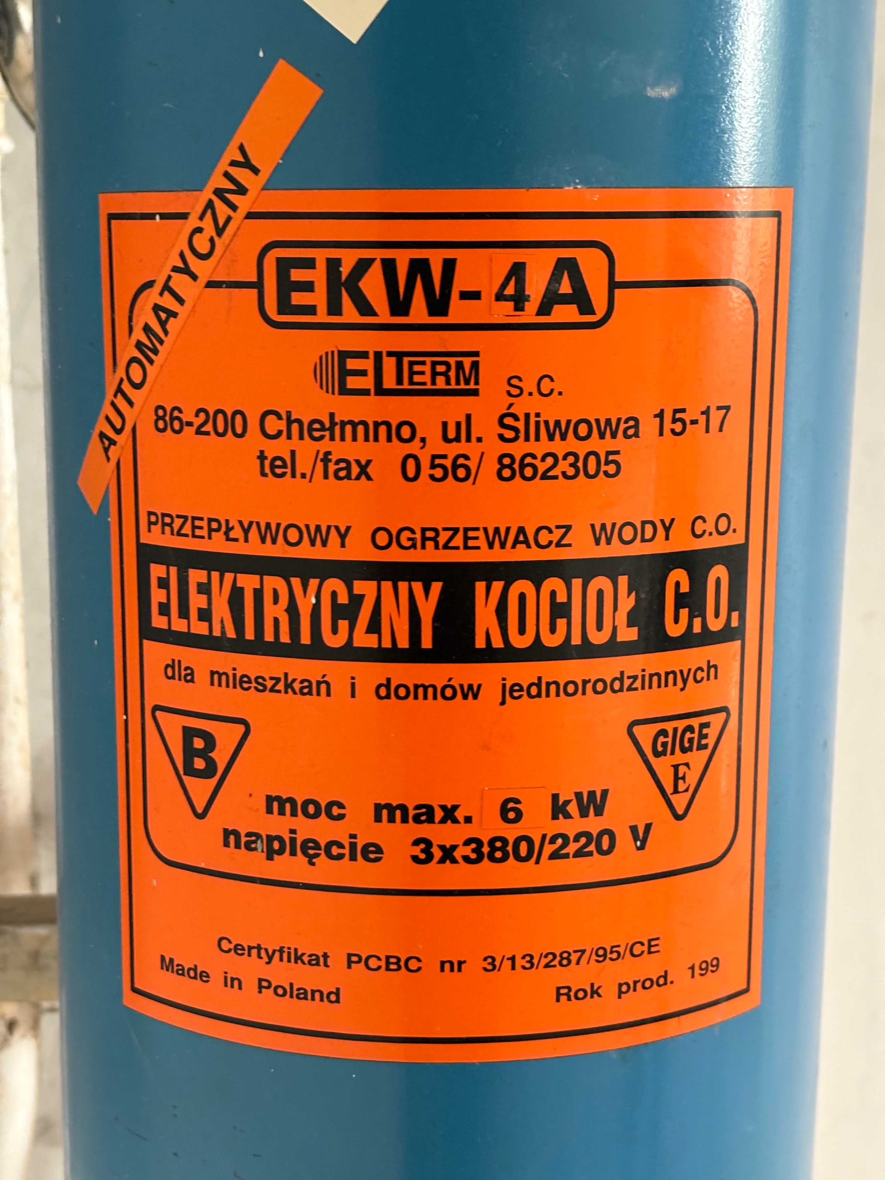 Elektryczny kocioł C.O - przepływowy ogrzewacz wody EKW-4A