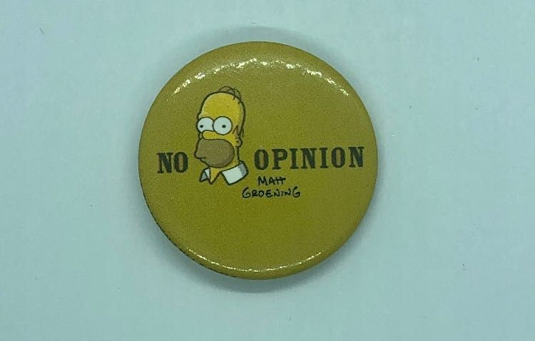 broszka przypinka żółta homer Simpson simpsonowie Simpsons no opinion