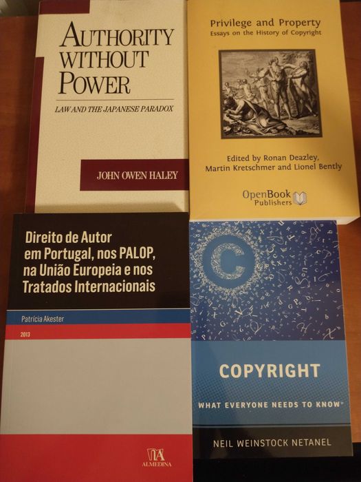 Livros sobre direitos de autor e propriedade intelectual