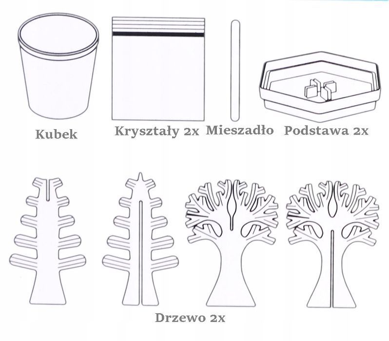 Kryształowe Drzewka Hodowla Kryształów Magiczne Drzewko Eksperymenty
