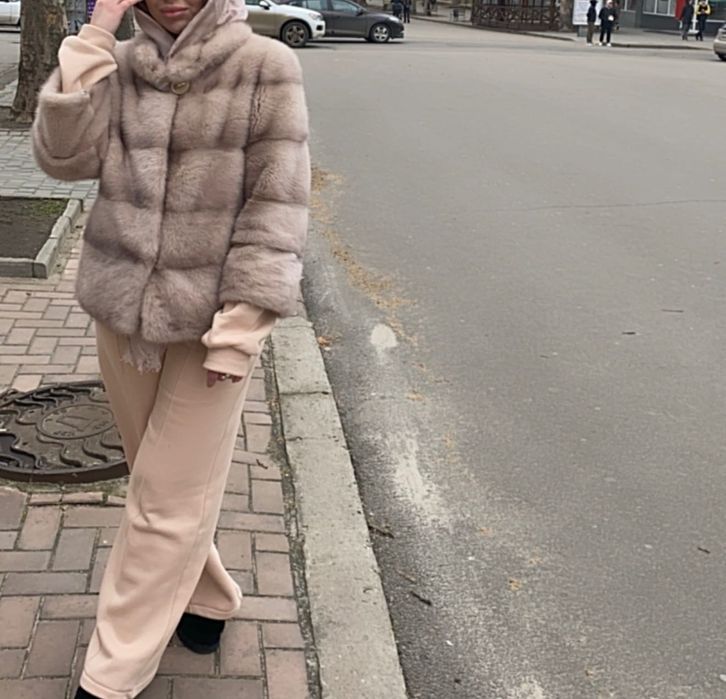 Шуба Норка рожева S-M трансформер