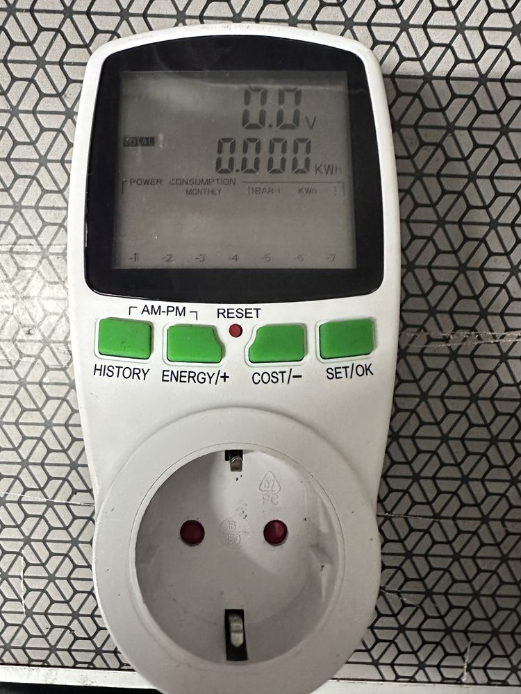 Medidor de consumos eletricidade 16 amperes