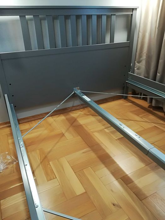 Łóżko HEMNES, 160x200 cm, szare, używane, stan bdb