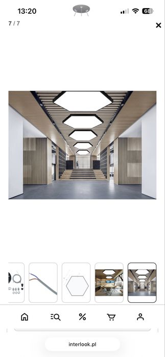 Lampa sufitowa wisząca LED 120W | heksagon pełny