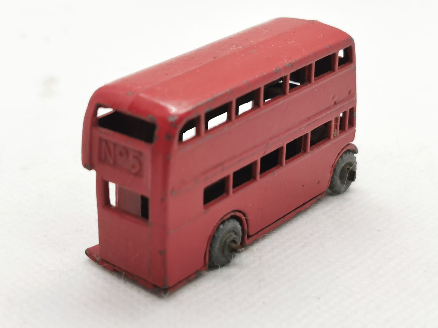 Red London Bus no. 5 Lesney Matchbox MOKO