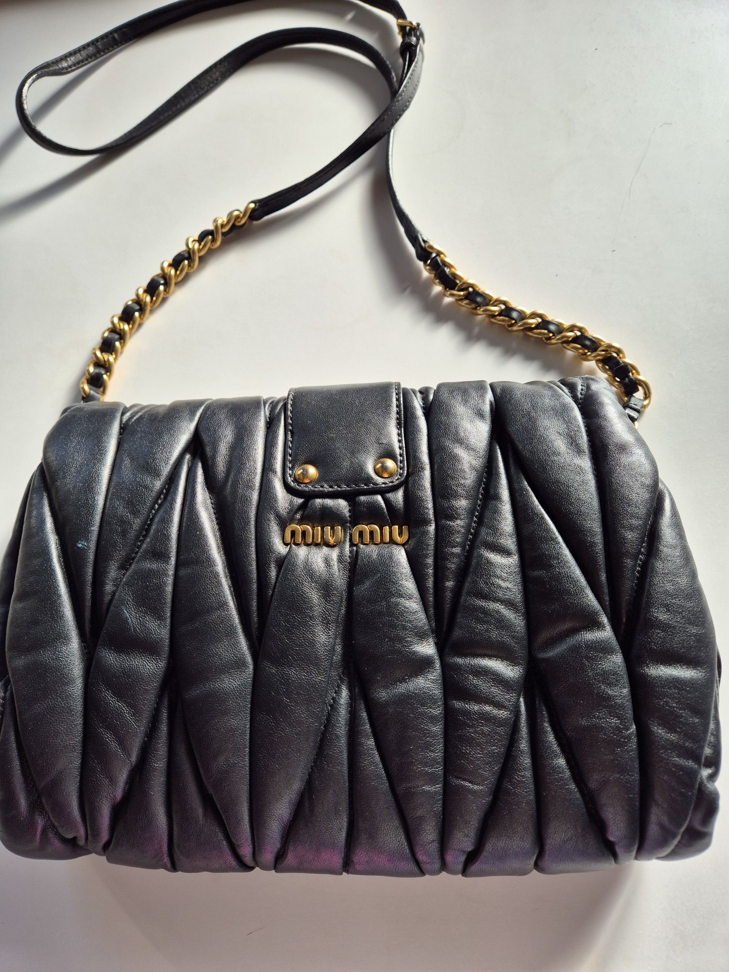 Miu Miu Prada torebka vintage skóra łańcuszek