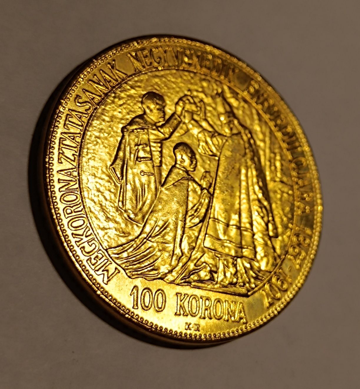 Moneta 100 koron - 40-lecie koronacji 1907r.