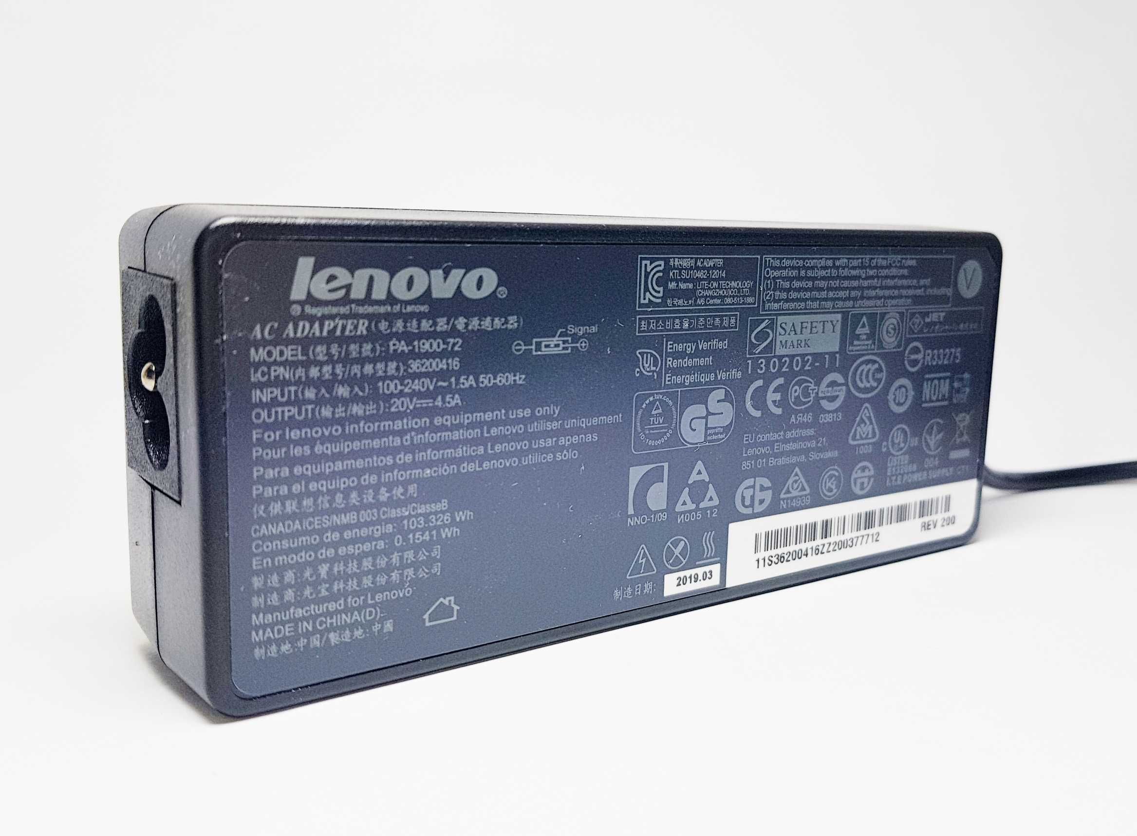 Блок живлення для ноутбука Lenovo Flex 14 20v 4.5a 90w (square/yoga)
