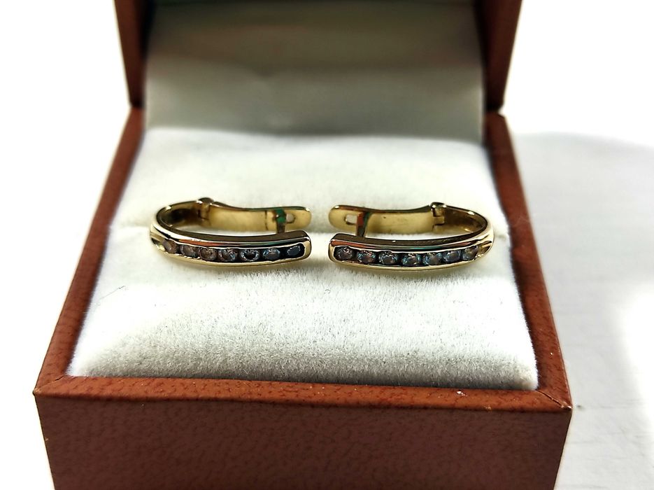 Solidne ZŁOTE KOLCZYKI pr.585 Lombard Lubawa