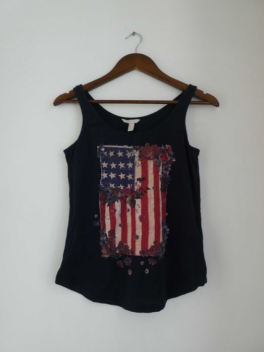 Top Sem Mangas Springfield M - Azul Escuro - Bandeira Vintage